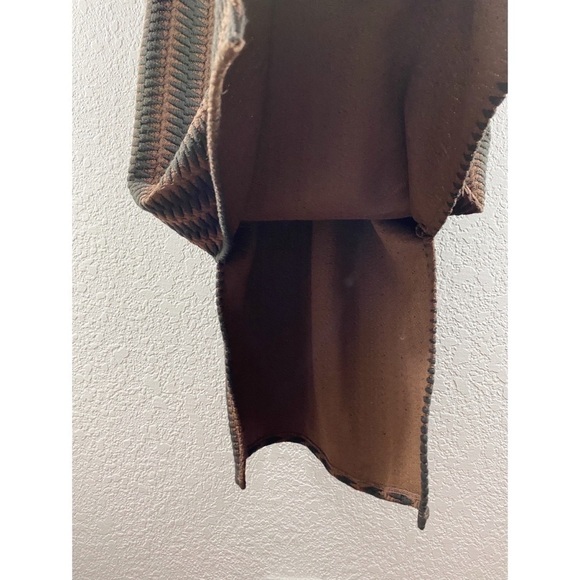 Anthropologie Maeve Meridian Midi Striped Quilted Brown Black Dress NWT - Picture 10 of 14